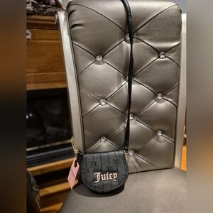 Juicy Couture Black Crossbody Bag with Gold Accents
